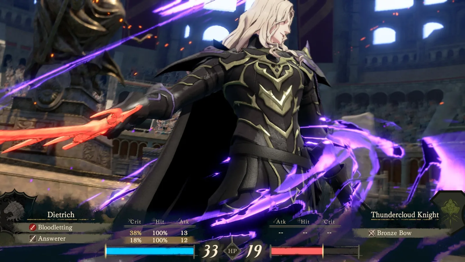 Official Fire Emblem Fortune's Weave screenshot showing characters during story and exploration scenes