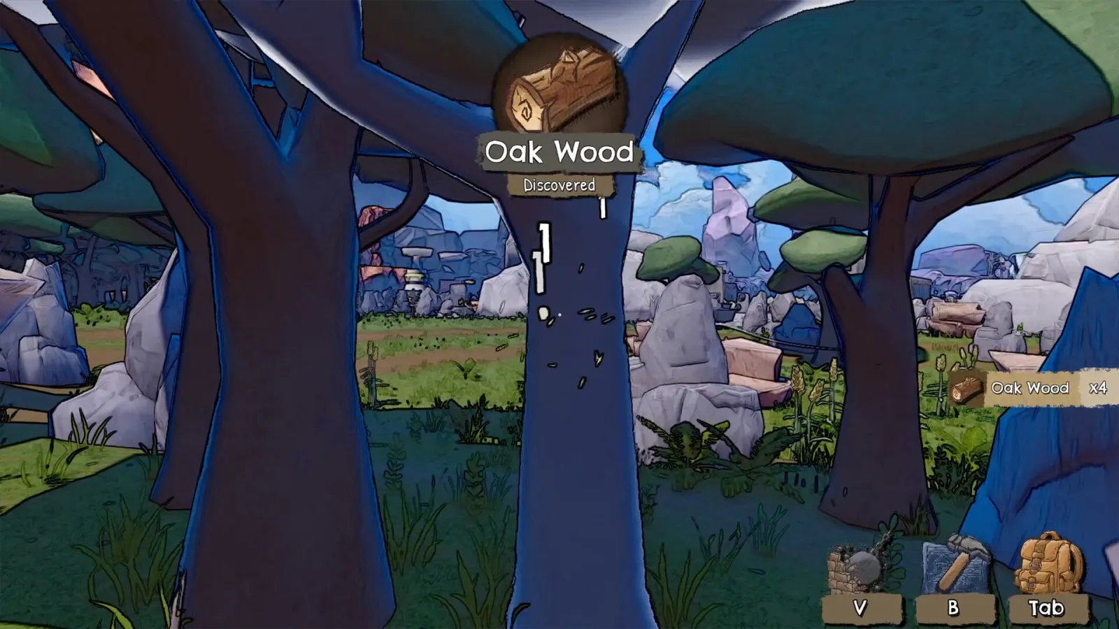 Official Nightwater screenshot showing its island crafting and automation setting